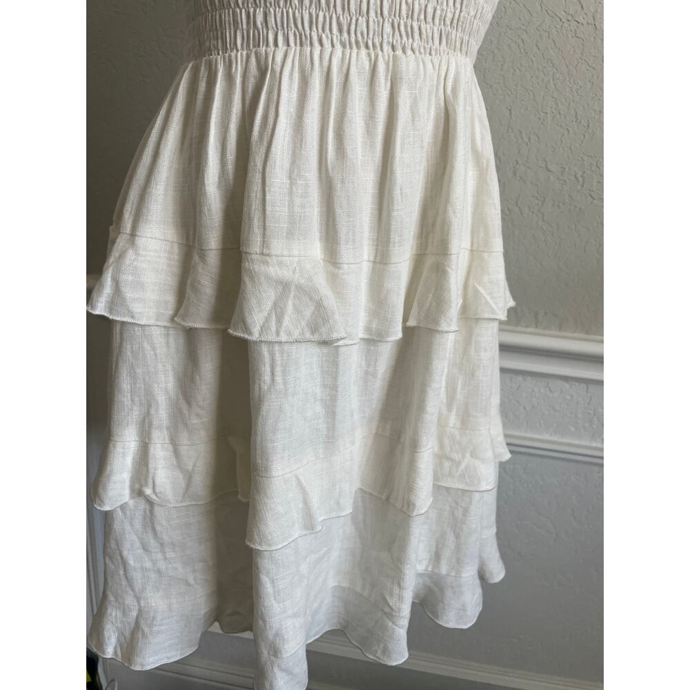 White Ruffle Tie-Back Sundress - Picture 6 of 10